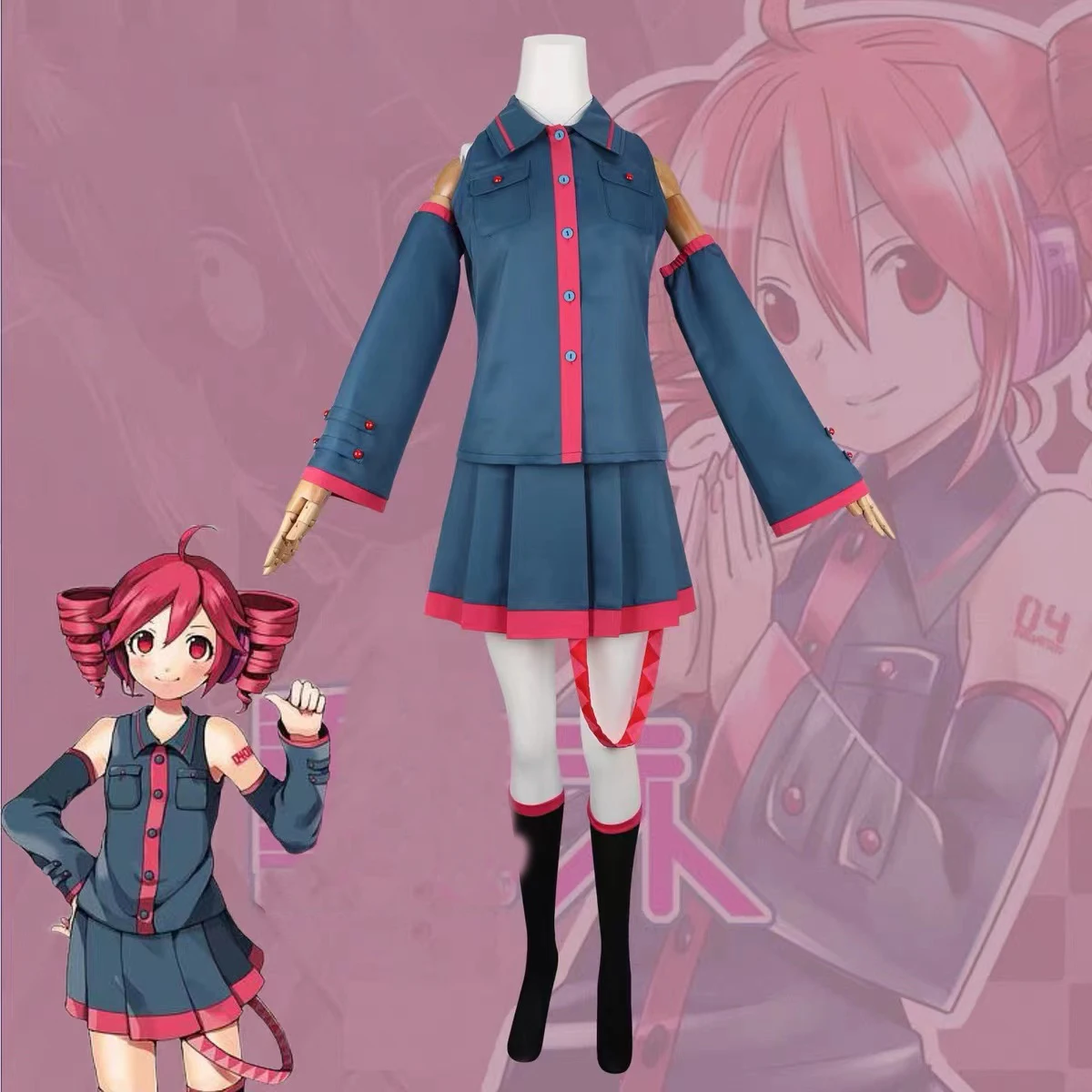 Anime Cosplay Miku - คาซานะ เตโตะคอสเพลย์อะนิเมะมิคุ วีทูเบอร์ ท็อป+กระโปรงชุดคาร์นิวัลปาร์ตี้ฮาโลวีนคอสเพลย์ชุดสำหรับผู้หญิง