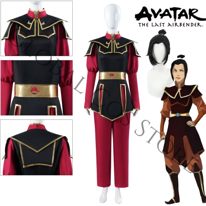 Cosplay Avatar Anime - อะนิเมะอวาตาร์ ดิ ลาสต์ แอร์เบนเดอร์คอสเพลย์อาซูล่าชุดวิกผมสีแดงชุดอัศวินพระราชวังสำหรับปาร์ตี้ฮาโลวีนคอมมิคคอนแต่งตัว