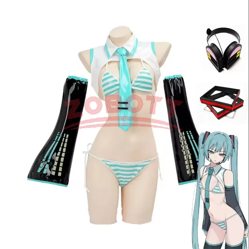Anime Cosplay Miku - อะนิเมะมิกุคอสเพลย์มิกุ ฟอร์มูล่าชุดคอสเพลย์เครื่องแต่งกายสาวหิมะคริสต์มาสบทบาทสมมุติชุดบิกินี่ชุดคอสเพลย์