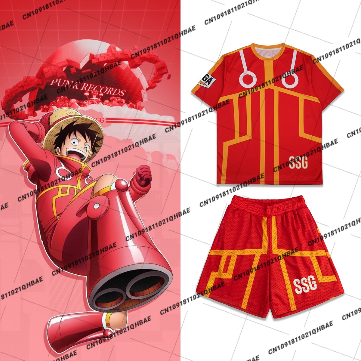 Costume Anime Cosplay - นิว เอ้กเฮด ไอส์แลนด์ มังกี้ ดี ลูฟี่