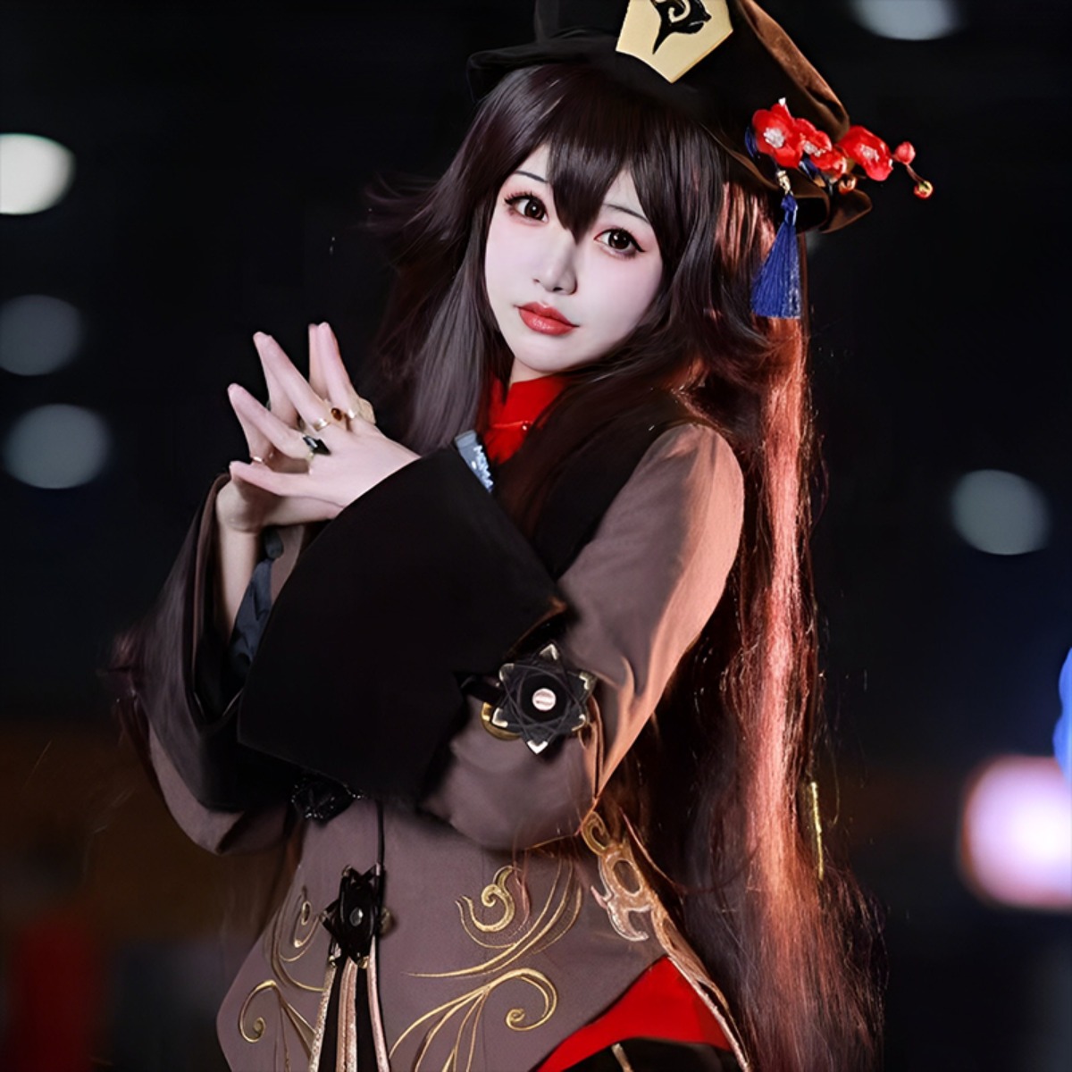 Anime Cosplay Duo - วิกผมคอสเพลย์เก็นชิน อิมแพ็ค หู ต้า,หางคู่แบบไล่ระดับสียาวพร้อมคลิปหนีบผมตรงเรียบ