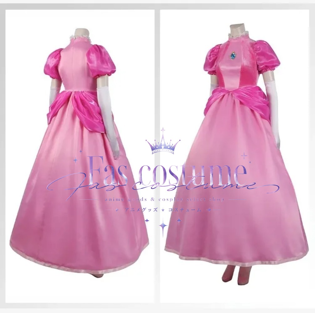 Anime Cosplay Pink - เจ้าหญิงพีชคอสเพลย์เครื่องแต่งกายซุปเปอร์บราเธอร์สเครื่องแต่งกายสีชมพูโลลิต้าชุดเจ้าหญิงมงกุฎต่างหูถุงมือฮาโลวีนคริสต์มาสของขวัญสาว