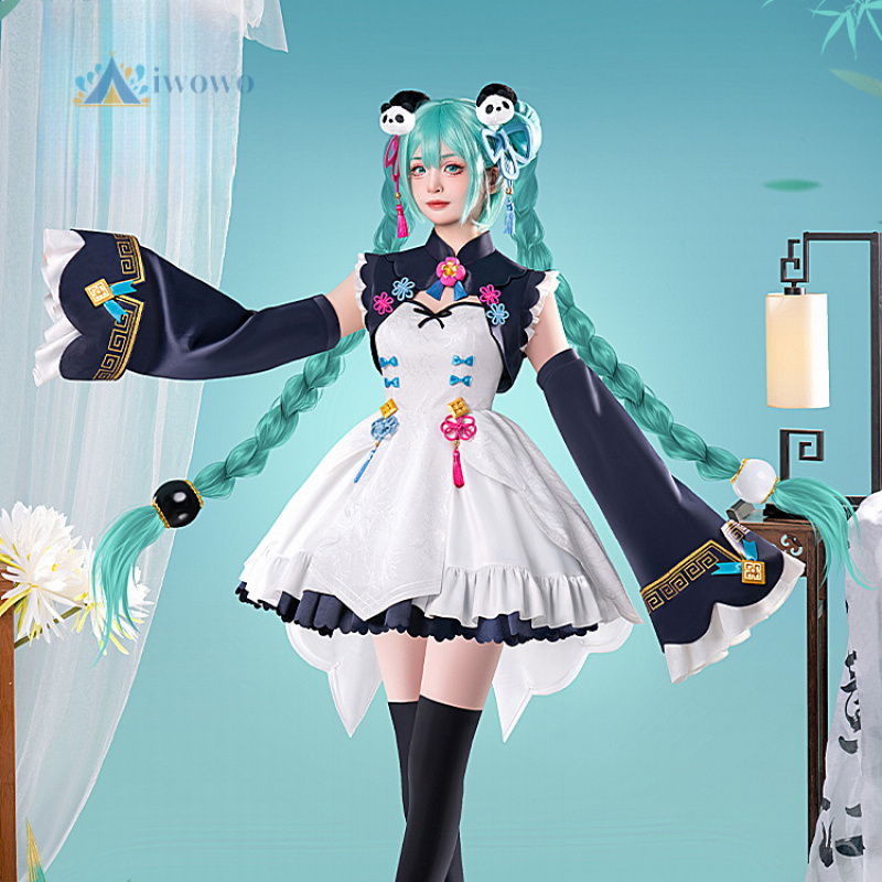 Anime Cosplay Miku - ชุดคอสเพลย์อนิเมะ Project Sekai ชุดมิคุ ชุดฮันฟูแพนด้าแดง ชุดยูนิฟอร์ม