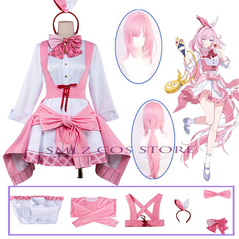 Anime Cosplay Pink - ชุดคอสเพลย์ Honkai Impact 3 Elysia ชุดแม่บ้านสีชมพู