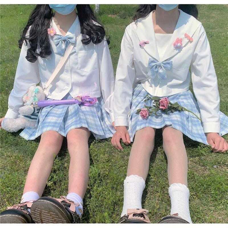 เสื้อนักเรียน JK สีขาว แขนยาว/ - Cosplay Anime Basic บทวิจารณ์และราคา
