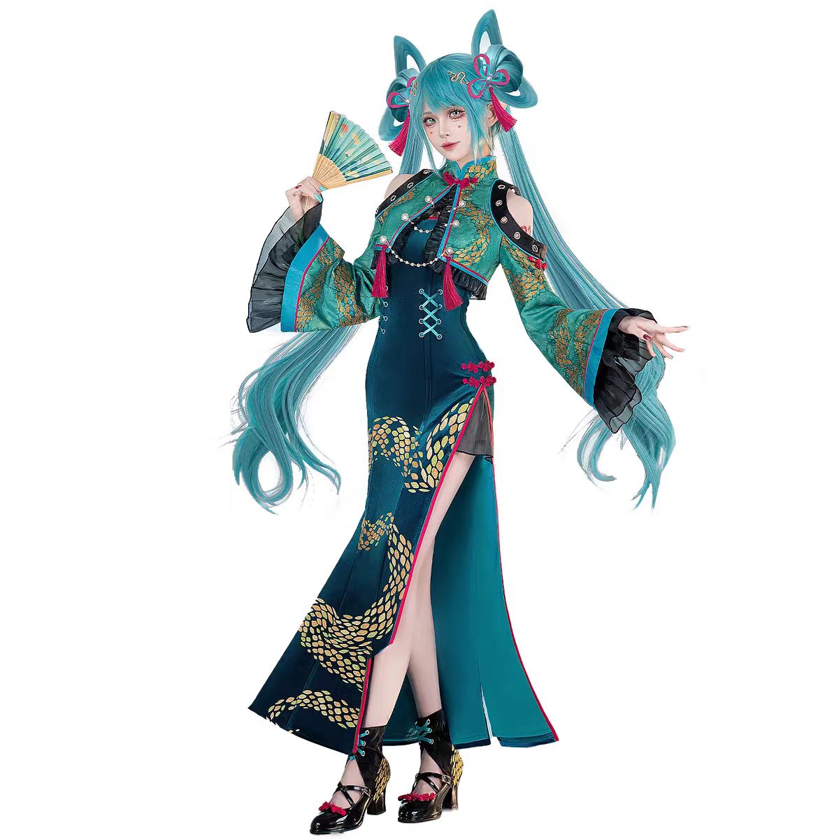 ชุดคอสเพลย์มิคุ ชุดกี่เพ้าธีมง - Anime Cosplay Miku บทวิจารณ์และราคา