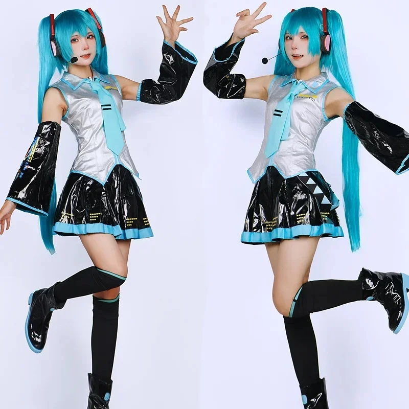 ชุดคอสเพลย์ครบชุด ทำจากหนังสีเ - Anime Cosplay Miku บทวิจารณ์และราคา
