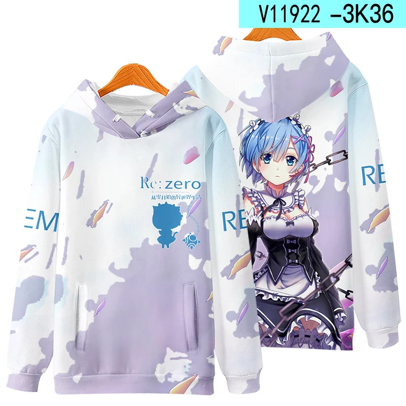 3D Re Zero Cosplay Hoodie Anim - Cosplay Anime Basic บทวิจารณ์และราคา