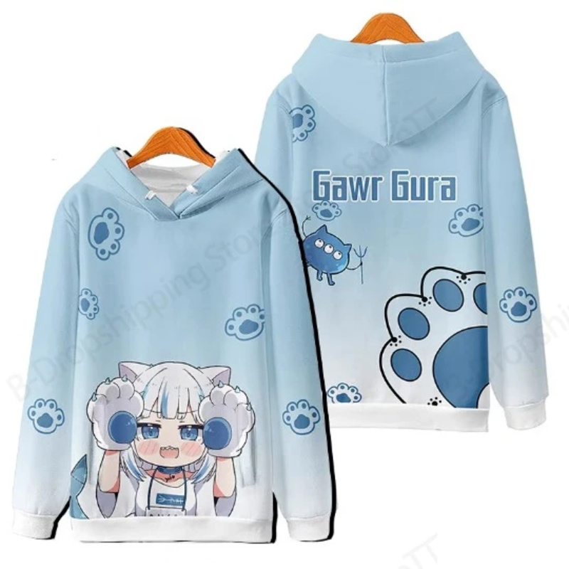 เสื้อฮู้ดพิมพ์ลาย 3 มิติ Gawr  - Cosplay Anime Basic บทวิจารณ์และราคา